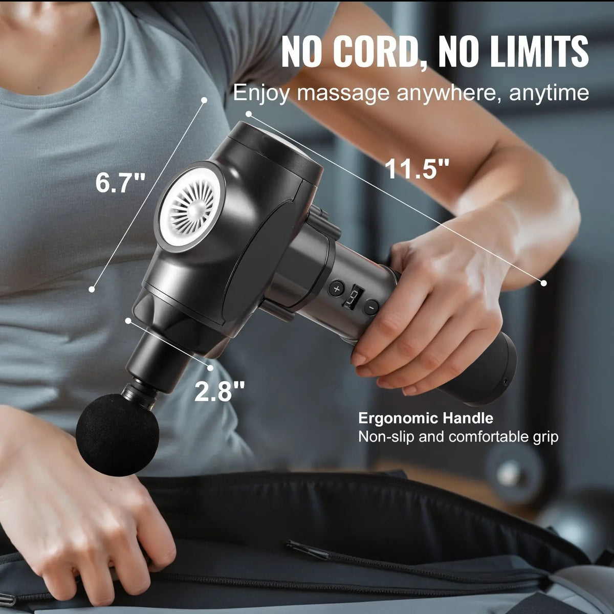 Rechargeable Percussion Massage Gun With Nine Speeds And Six Heads