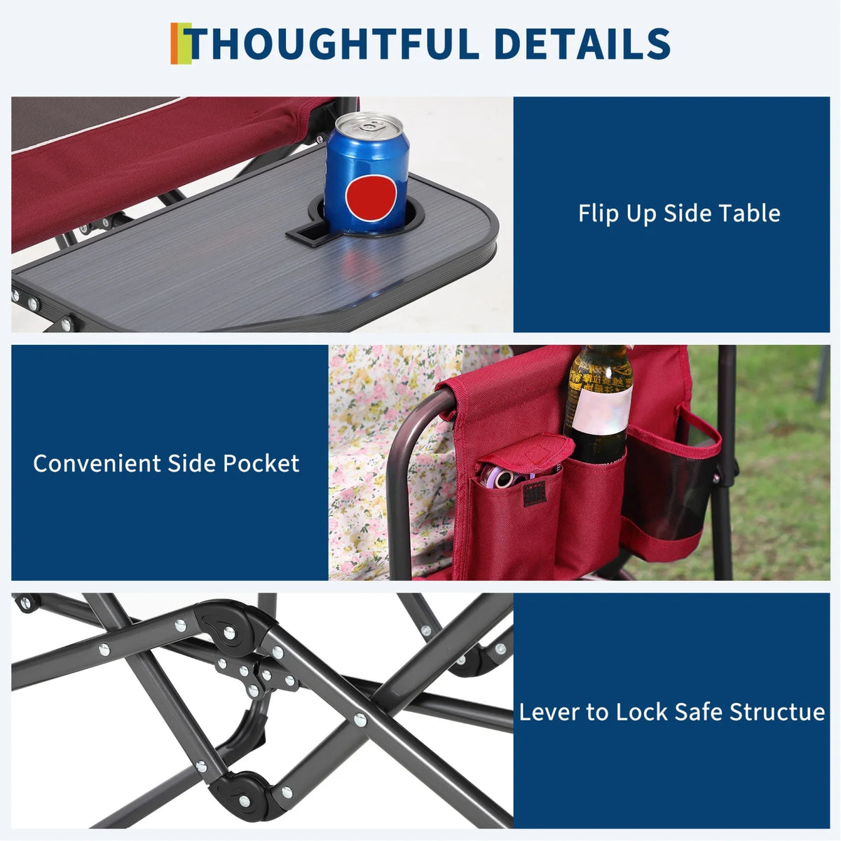 HiMISS Heavy Duty Folding Director Chair With Cup Holder