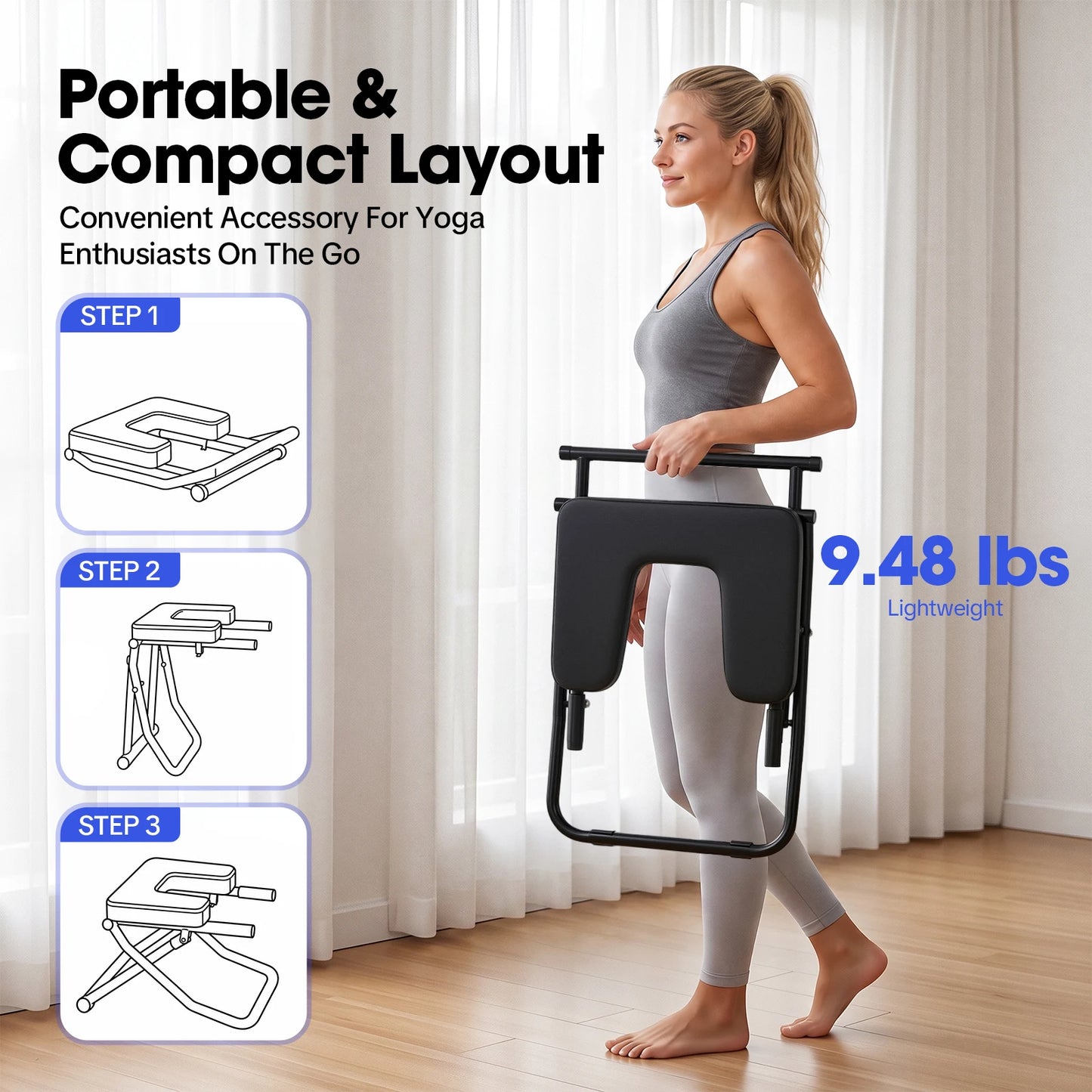Heavy Duty Steel Inversion Chair With Thick Foam Cushion
