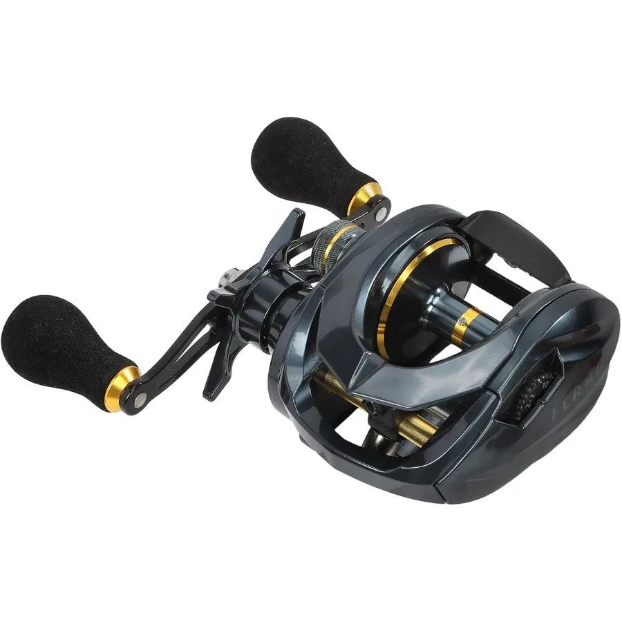 Versatile Baitcaster Fishing Reel Featuring 33 Lb Max Drag