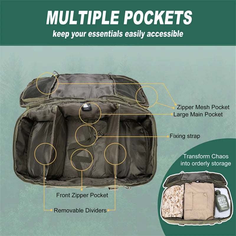 LQARMY Molle Tactical Backpack For Outdoor Hiking And Travel