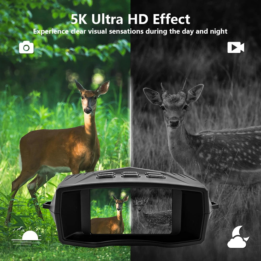 Fargarloo Rechargeable 5K HD Night Vision Binoculars With 10X Zoom