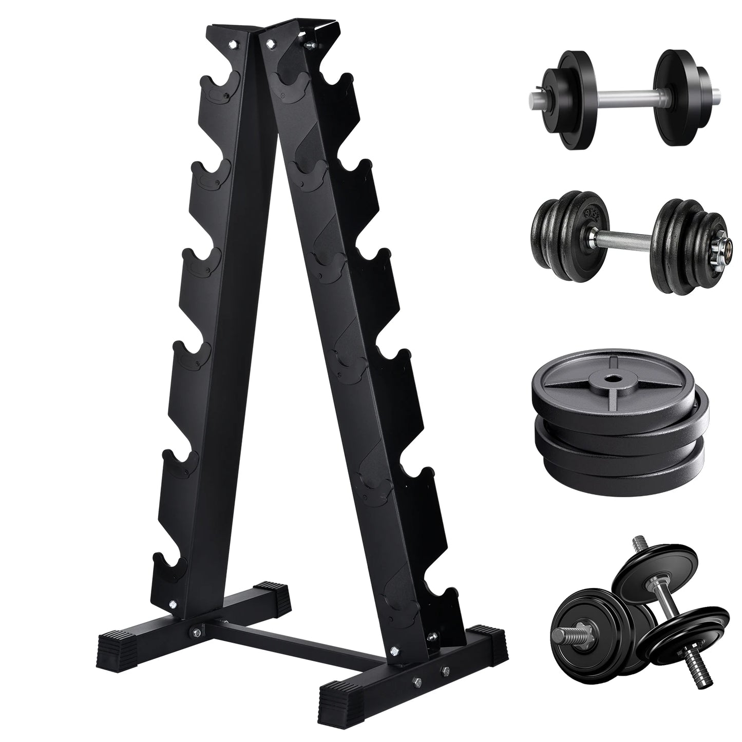 Compact Freestanding Dumbbell Rack For Home Gym Weight Storage