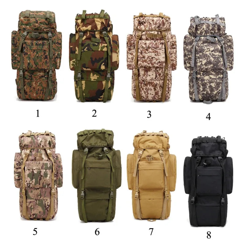 Spacious Polyester Hiking Backpack With Adjustable Straps For Camping